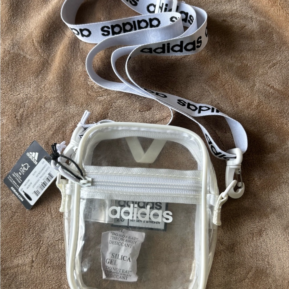 Adidas Transparent Crossbody Bag with White Strap